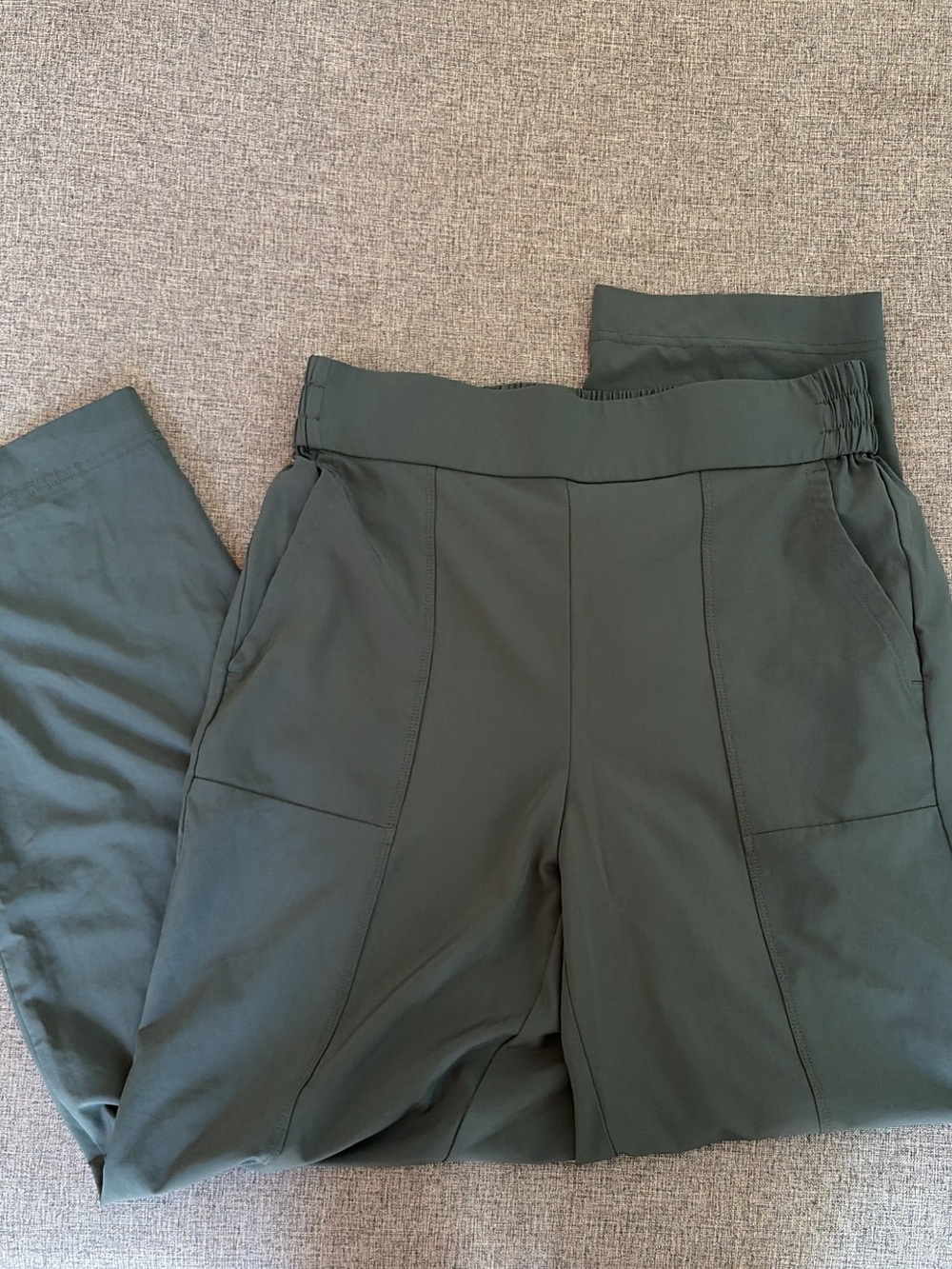 Lou & Grey Olive Green High-Waist Utility Track Pants